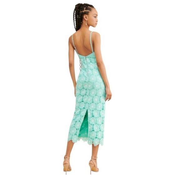 Saylor Floral Eyelet Midi Dress Light Blue Size Small Feminine Romantic - Picture 3 of 8